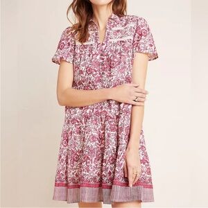 Anthropologie Georgina Tiered Shirtdress